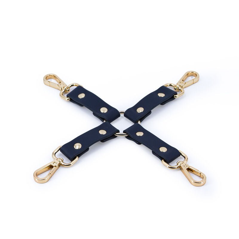 Bondage couture hog tie blue, front | Flirtybay.com.au